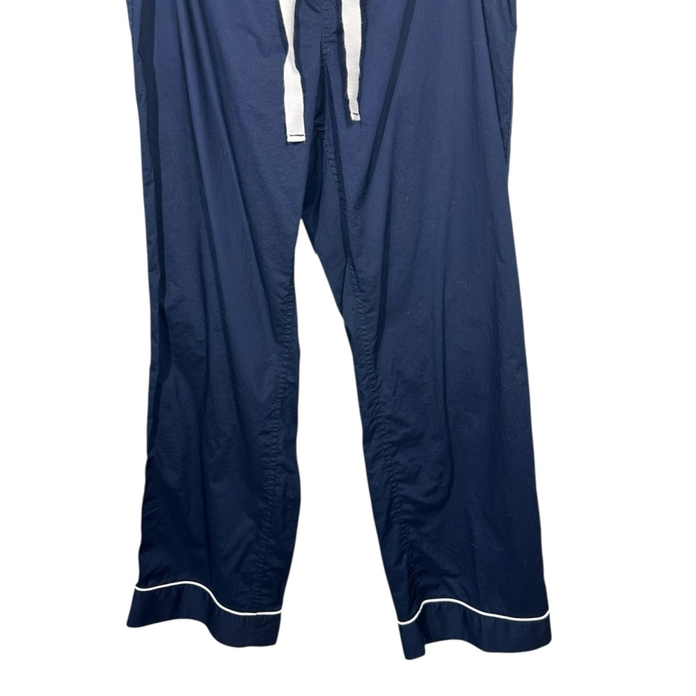 J. Crew Womens Classic Pajama 2 Piece Pant Set PL/PM Piped Trim Preppy Lounge - Picture 13 of 14